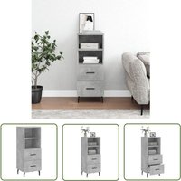 The Living Store Sideboard Betongrau 34,5x34x90 cm Holzwerkstoff - Sideboard - Wohnzimmermöbel - Holzmöbel - Grau - Modernes Design von JINLEFU