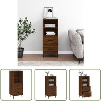 The Living Store Sideboard Braun Eichen-Optik 34,5x34x90 cm Holzwerkstoff - Schreibtisch - Wohnzimmermöbel - Sideboard - Eiche Optik - Holzmöbel von JINLEFU