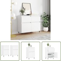 The Living Store Sideboards 2 Stk. Weiß 40x35x70 cm Holzwerkstoff - Schreibtisch - Regal - Wohnzimmermöbel - Sideboard - Weißer Sideboard von JINLEFU