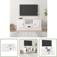 The Living Store TV-Schrank Hochglanz-Weiß 100x35,5x45 cm Holzwerkstoff - TV Schrank - Holzwerkstoff Möbel - Weißer TV Stand - Wohnzimmermöbel - Regal von JINLEFU