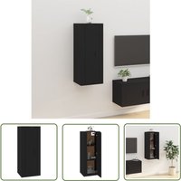 The Living Store TV-Wandschrank Schwarz 40x34,5x100 cm - TV Schrank - Wandregal - Fernsehschrank - Regal Schwarz - Holzwerkstoff Möbel von JINLEFU