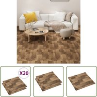 The Living Store Teppichfliesen 20 Stk. 5 m² Braun - Teppichfliesen - PVC-Boden - Wohnbereich Dekoration - Flur - Wohnzimmer The Living Store Teppichfliesen 20 Stk. 5 m² Braun - Teppichfliesen - PVC-Boden - Wohnbereich Dekoration - Flur - Wohnzimmer von JINLEFU