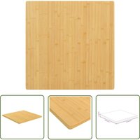 The Living Store Tischplatte 70x70x2,5 cm Bambus - Bambus Platte - Esstischplatte - Wohnzimmer Deko - Kaffeetischplatte - Sideboard Platte von JINLEFU