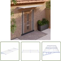 Jinlefu - The Living Store Türvordach Grau und Transparent 239x90 cm Polycarbonat - Türvordach - Markise - Hausdurchgangsschutz - Wetterschutz von JINLEFU