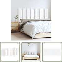 The Living Store Wand-Kopfteil Weiß 147x3x60 cm Massivholz Kiefer - Holz Kopfteil - Kiefernholzkopfteil - Wandmontierte Kopfteil - Weißes Kopfteil von JINLEFU