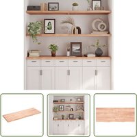 Jinlefu - The Living Store Wandregal Hellbraun 160x60x(2-4) cm Massivholz Eiche Behandelt - Wandregal - Eichendielen - Holzmöbel - Landhausstyle von JINLEFU