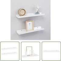 The Living Store Wandregale 2 Stk. Hochglanz-Weiß 40x9x3 cm - Wandregal - Regal - Möbel - Wohnzimmerdeko - Dekoration von JINLEFU