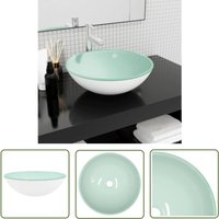 The Living Store Waschbecken Hartglas 42x14 cm Weiß - Badezimmer Waschbecken - Aufsatzwaschbecken - Glas Waschbecken - Weißes Waschbecken - Modernes The Living Store Waschbecken Hartglas 42x14 cm Weiß - Badezimmer Waschbecken - Aufsatzwaschbecken - Glas Waschbecken - Weißes Waschbecken - Modernes von JINLEFU