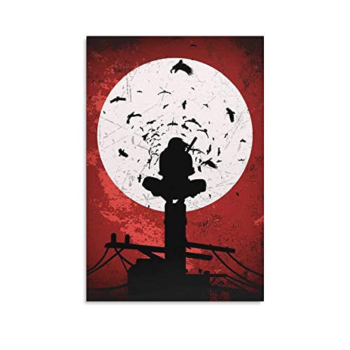 JINLIMAO Bild Auf Leinwand 60 * 90CM Senza Cornice Itachi Uchiha Bloodmoon Poster Decorazione Soggiorno Camera da letto Pittura von JINLIMAO