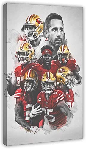 JINLIMAO Foto Auf Leinwand 30*50CM Senza Cornice Giocatore di calcio Jimmy Garoppolo San Francisco 49ers Sport Poster 4 Poster Wall Art Decor Stampa immagini per soggiorno Camera da letto Decorazione von JINLIMAO