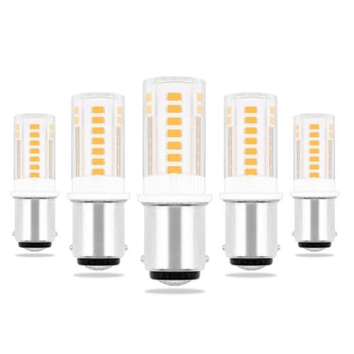 JINLONTA B15D LED 230V Warmweiß 3000K LED Birne 3.5W Ersatz Halogenleuchtmittel 30W-40W, B15D Birnen Doppelkontakt Glühlampen Nicht Dimmbar FüR KüHlschrank/NäHmaschine (5er-Pack) von JINLONTA