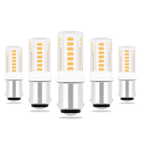JINLONTA 5 Stück Bajonett B15d Nähmaschinenbirne 3.5W 460LM Warmweiß 3000K Nicht Dimmbar 220-240V Äquivalente 40W Glühlampe für NäHmaschine Leuchtmittel,Kronleuchter,Dunstabzugshaube von JINLONTA