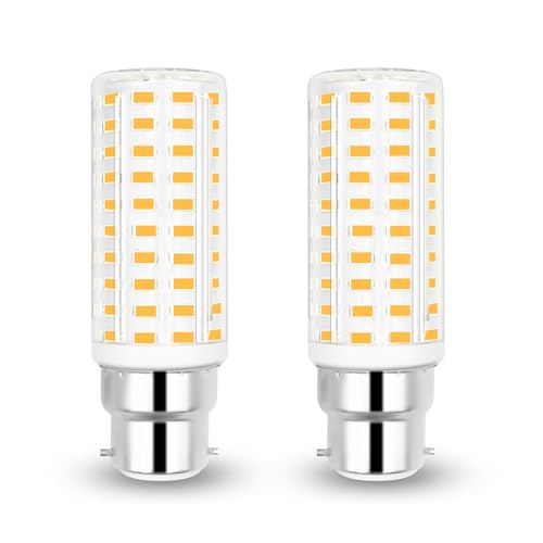 JINLONTA B22 LED Glühbirne Warmweiss 3000K B22D Leuchtmittel 10W Entspricht 100W Birnen Bajonettfassung 230V 1200LM Groß Abstrahlwinkel 360° Cap Lampen, 2er Pack von JINLONTA