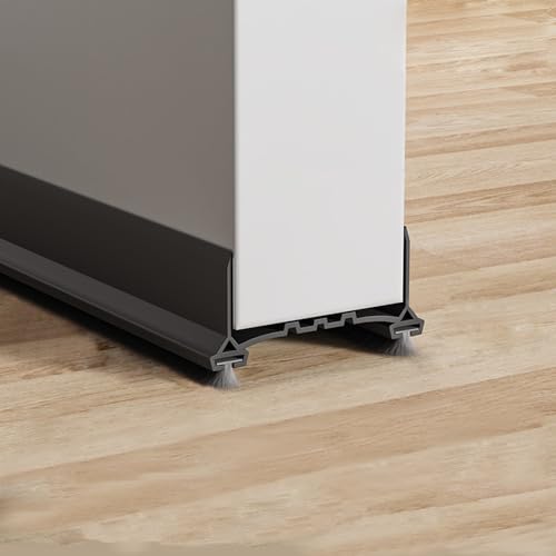 JINMEE Zugluftstopper Türdichtung 96cm, Verbesserte Zuschneidbare Türdichtung unter der Tür Türbodendichtung mit doppelseitigen Filzstreifen Windschutz und Kälteschutz, Schwarz von JINMEE