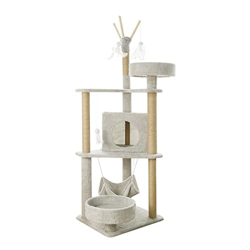 Cat Tree Cat Tower Cat Climbing Frame Katzen Nest Katzenbaum Katze Hängematte Multi-Schayer Katze Klettersäule Katze Sprungplattform Großer Kletterrahmen Katzenbaum Katze Katze Innenklettern von JINMUXUAN