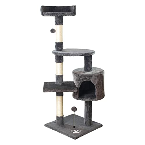 Cat Tree Cat Tower Katzenkletterrahmen integrierter Katzenstreu Katze Katze Katze Regal Sprungplattform Katzen Spielzeugkatze Baum Katze Baum innernklettern (Farbe: Gris) Beauty Comes von JINMUXUAN