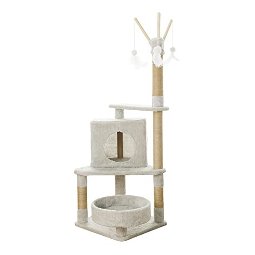 Cat Tree Tower Katze Kletterrahmen Katzen Nest Katzenbaumkatze Hängematte Hängematte Multi-Schayer Katze Klettersäule Katze Sprungplattform Großer Kletterrahmen Katzenturm für Innenkatzen (Farbe: von JINMUXUAN