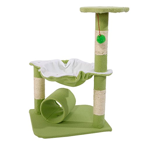 Cat Tree Tower Pet Cat Tree Toy Condo Cat Climbing Tower Mehrschicht mit Hängematte Katzenhaus Möbelpfosten für Cat Home Cat Tower für Innenkatzen (Farbe: Bianco) Vision Beauty Comes von JINMUXUAN