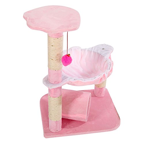 Cat Tree Tower Pet Cat Tree Toy Condo Cat Climbing Tower Mehrschicht mit Hängematte Katzenhaus Möbelpfosten für Cat Home Cat Tower für Innenkatzen (Farbe: Roze) Vision Beauty Comes von JINMUXUAN