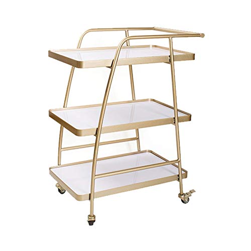 JINMUXUAN Kleiner Gastgeberin Rollwagen Küche Aufbewahrung Gastronomie Getränke Trolley Creme Sideboard Camping Küchenzeile Beauty Comes von JINMUXUAN