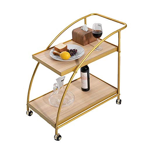JINMUXUAN Mini Bar Cart Metall Rahmen Küchenwagen auf Rädern mit 2 Holzregalen und Rollen für kleine Räume Home Kitchen Club, 69 x 40 x 66 cm Beauty Comes JINMUXUAN Mini Bar Cart Metall Rahmen Küchenwagen auf Rädern mit 2 Holzregalen und Rollen für kleine Räume Home Kitchen Club, 69 x 40 x 66 cm Beauty Comes von JINMUXUAN