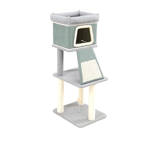 Katzenbaumkatzenturm Einfache Trapezoidaler Katze Kletterrahmen Multi-Cat verfügbar Stabiler Katzensäule Katze Katze Katze Kletterrahmen Katzenbaum Katzentaum Innenklettern (Farbe: Gold) Beauty Comes von JINMUXUAN