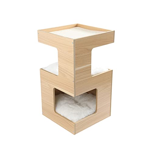 Katzenbaumkatzenturm Einfacher Heimatstil Einen Doppelschichtplatte Cat Table Multifunktionaler Nest-Rahmen integrierter Katzenkletterrahmen Baugruppe Spleißkatze Katzenbaum Katze Katze Katze von JINMUXUAN