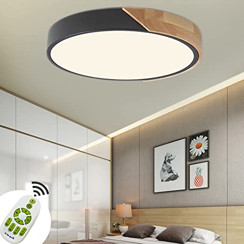 JINPIKER 60W Dimmbar LED Deckenleuchte Schwarz Shell LED Deckenlampe Energieeinsparung Wohnzimmer Küche Badezimmer für Flur Schlafzimmer Deckenleuchten von JINPIKER