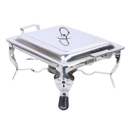 Chafing Dish, 6L Einzelnes Fach Edelstahl Warmhaltebehälter, Hoher Stand Speisewärmer mit verbrühungssicheren Seitengriffen, für Catering, Buffet und Party von JINPRDAMZ