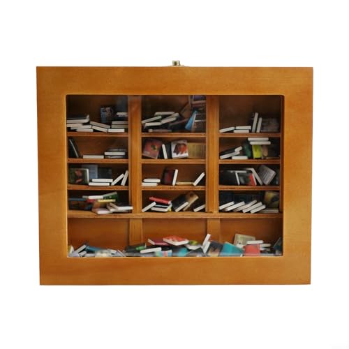 Aesthetic Miniature Bookcase Set Designed with 200 Moveable Soft Titles for Relaxation (A) von JINSBON
