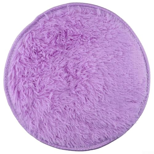 Anti-Rutsch-Teppich, groß, zottelig, superweich, für Wohnzimmer, Schlafzimmer, 120 x 120 cm, Violett Anti-Rutsch-Teppich, groß, zottelig, superweich, für Wohnzimmer, Schlafzimmer, 120 x 120 cm, Violett von JINSBON