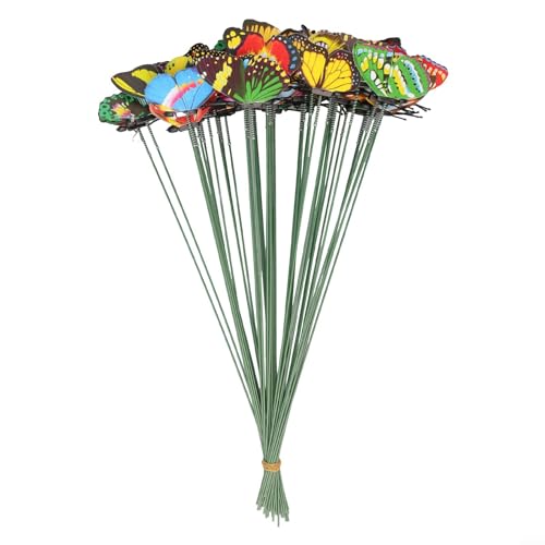 Dekorative Schmetterlingspfähle, 50 Stück, wasserdichtes PVC-Material von JINSBON
