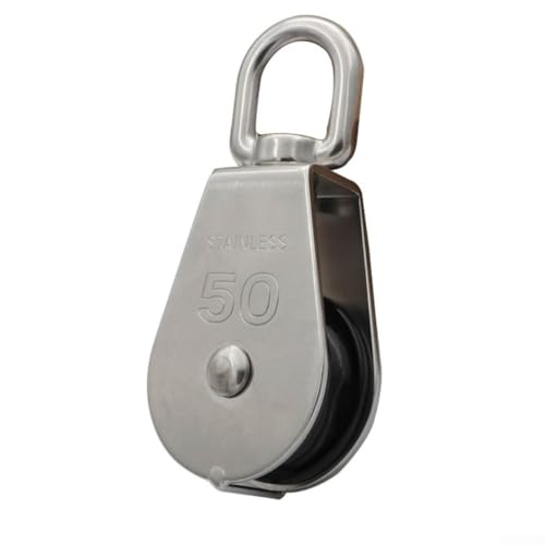 Drehhaken M50 Single Pulley Made, Silber Single Pulley Block, Riemenscheibe Roller 360 Grad Swivel Pulley Block Kabel Pully Block Drehhaken M50 Single Pulley Made, Silber Single Pulley Block, Riemenscheibe Roller 360 Grad Swivel Pulley Block Kabel Pully Block von JINSBON