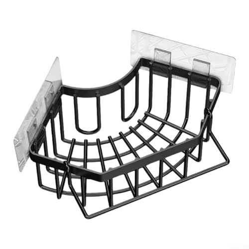 Dreieckiges Abtropfgestell für Waschbecken, rostfreie Edelstahlkonstruktion (schwarz) von JINSBON
