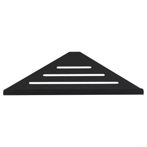 Eckregal für Bad und Küche, 304 Edelstahl, rostfreies Material, versenktes Dreieck-Design mit schneller Drainage-Funktion (schwarz) von JINSBON