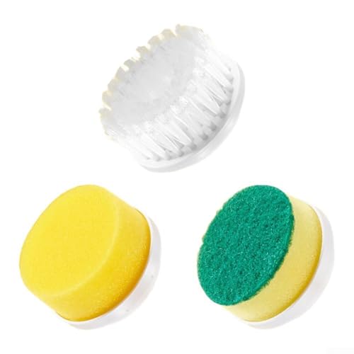Elektrische Spülbürste, tragbarer Handschrubber, mit wasserdichtem ABS-Design für effektive Küchentopf- und Geschirrreinigung (drei Bürstenköpfe) von JINSBON