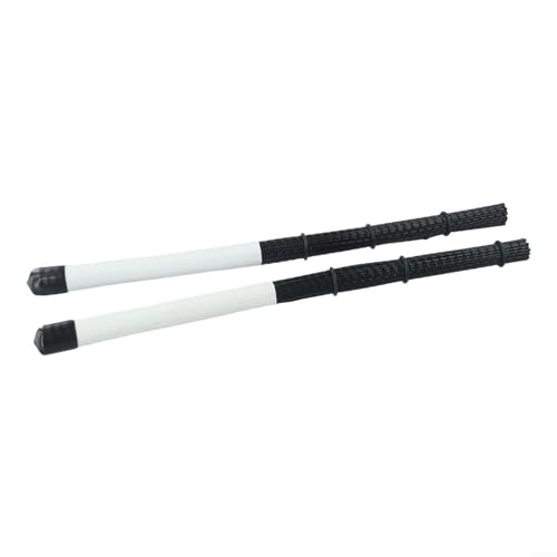 Gewellte Jazz Drum Brush Rod Sticks, professionelles Nylon Percussion Zubehör (weiß) von JINSBON