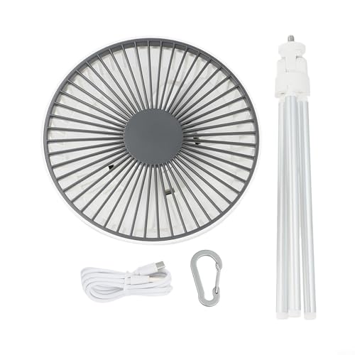 Kabelloser elektrischer Campingventilator mit eingebautem LED-Licht mit leistungsstarkem 4000 mAh wiederaufladbarem Akku (B) von JINSBON