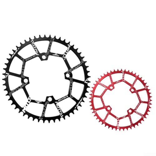 Kettenblatt-Kurbelsatz aus CNC-Aluminium, Schwarz und Rot, 104BCD für MTB, Rennräder (42T Schwarz) von JINSBON