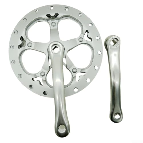 Klapprad MTB Kettenradsatz 52T 170 mm, effiziente und zuverlässige Kurbelgarnitur für festen Gang (helles Silber) von JINSBON