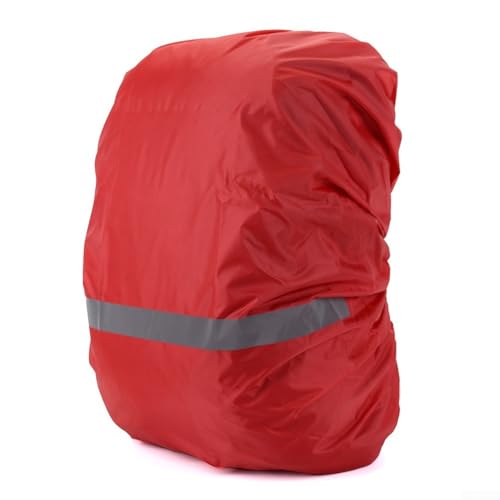 Leichter wasserdichter Regenschutz für 10 l 70 l Rucksäcke, ideal zum Wandern, Camping und Radfahren mit verbesserter Sichtbarkeit (M Rot) von JINSBON