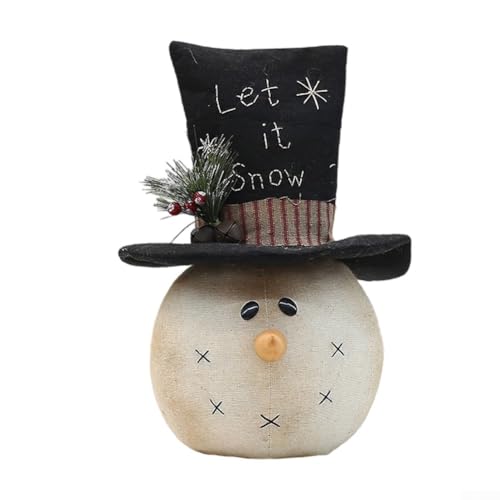 Niedlicher Weihnachtsschneemann Ornament für Innen- und Außenferiendekoration, Stoff und PP-Baumwollmaterial zur Verbesserung der festlichen Atmosphäre (F) von JINSBON