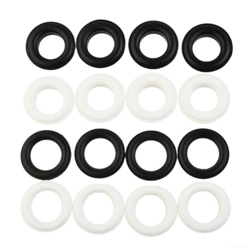 Ösenverschluss aus Kunststoff, verstellbar, innen 15 mm, außen, 28 mm, Schwarz/Weiß, mehrere Mengen zur Auswahl (50 Stück weiß) von JINSBON