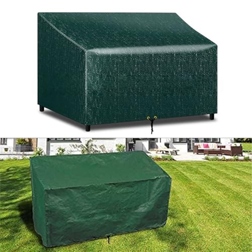 PE-Abdeckung für mehrere Personen, wasserdicht, sonnenfest, staubdicht, mit Kordelzug, Gartenbank-Abdeckung mit Kordelzug, zum Schutz im Freien (134 x 66 x 63/89 cm) von JINSBON