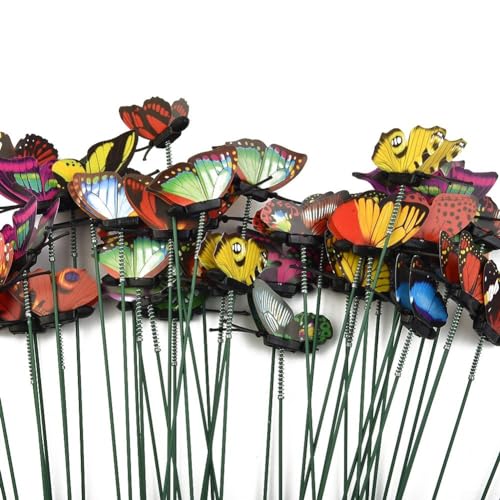 PVC-Schmetterlingsstecker für Blumenbeete, 50 Stück, Kunstdekoration von JINSBON