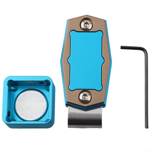 Snooker Queue-Kreidehalter mit Gürtelclip, magnetischer Billard-Kreidehalter Pool, mit magnetischer Funktionalität und einfach zu bedienendem Gürtelclip, für Billard (blau) von JINSBON