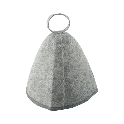 Verdickter Winter-Saunahut aus Wollfilz, Kopfschutz, tragbares Design, universelle Passform (grau (seitlich)) von JINSBON