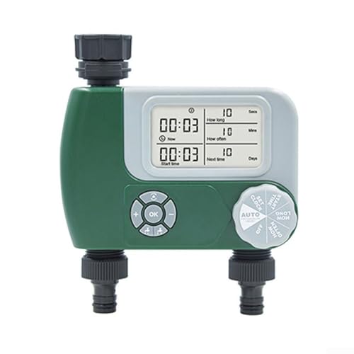 Wasserdichter elektronischer Gartenschlauch-Timer mit zwei unabhängigen Auslässen, einstellbare Bewässerungsdauer und -intervall, LED-Anzeige für benutzerfreundliche Planung und Bewässerungssteuerung Wasserdichter elektronischer Gartenschlauch-Timer mit zwei unabhängigen Auslässen, einstellbare Bewässerungsdauer und -intervall, LED-Anzeige für benutzerfreundliche Planung und Bewässerungssteuerung von JINSBON
