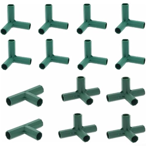 Zuverlässiger 14 Stück Gewächshaus-Rahmenverbinder, PVC-Fassung, geeignet für PVC- und Metallrohre von JINSBON