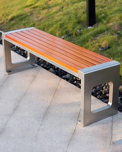 JINSHAWAN Gartenbank Metall Wetterfest, Öffentlicher Sitzplatz In Einem Einkaufszentrum, Geeignet Für Den Rasen Im Park Im Freien von JINSHAWAN